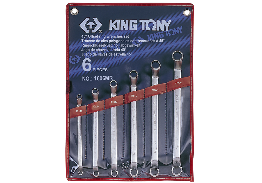 Juego de Llave Acodada 45 6 Piezas 10-26 mm | King Tony
