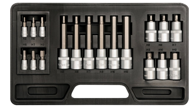 Imagen de Jgo Socket Punta Allen 1/4, 1/2 3-12M 18Pz - HT automotriz e industrial