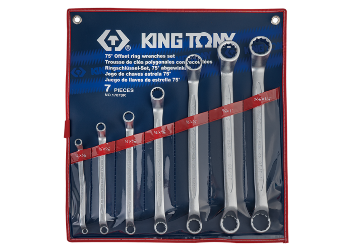 Juego de Llave Acodada 75 7 Piezas 1/4" - 1-1/8" | King Tony