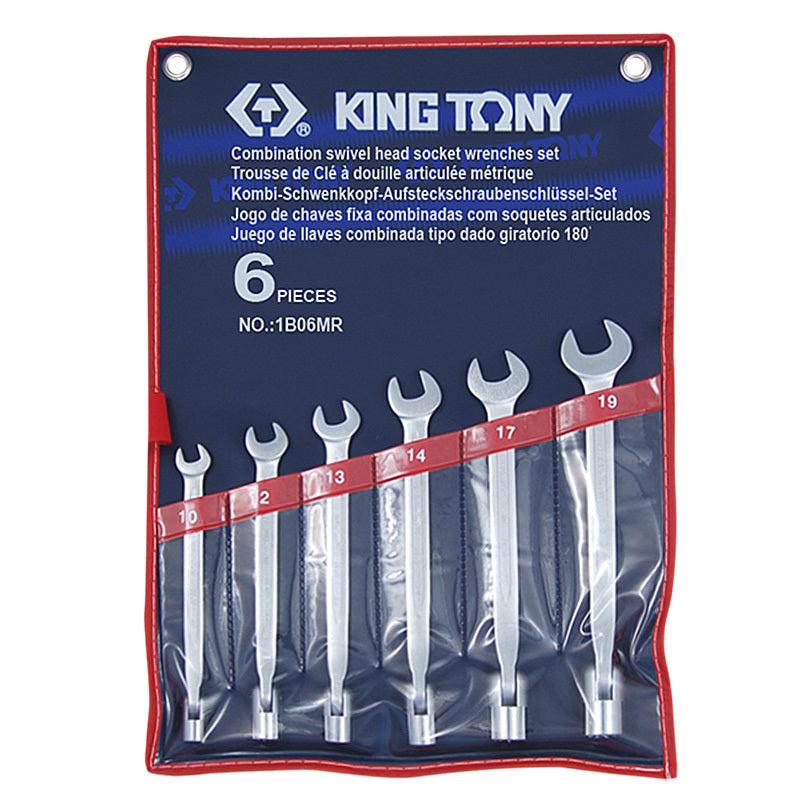 Juego de Llave Combinada de Vaso Flexible 6 Piezas 10-19 mm | King Tony - Herramientas