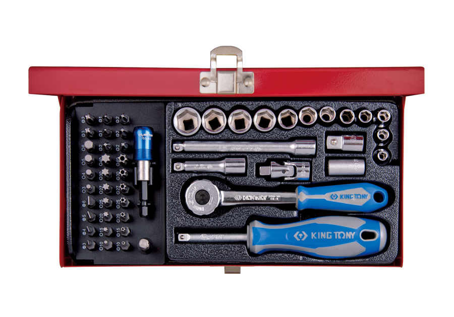 Juego de Socket 1/4" 4-14 mm 6 Puntas 51 Piezas | King Tony