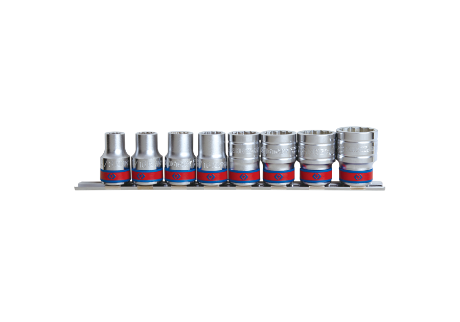 Juego de Socket 1/2" 3/8"-7/8" 6 Puntas en Riel 8 Piezas | King Tony - Herramientas