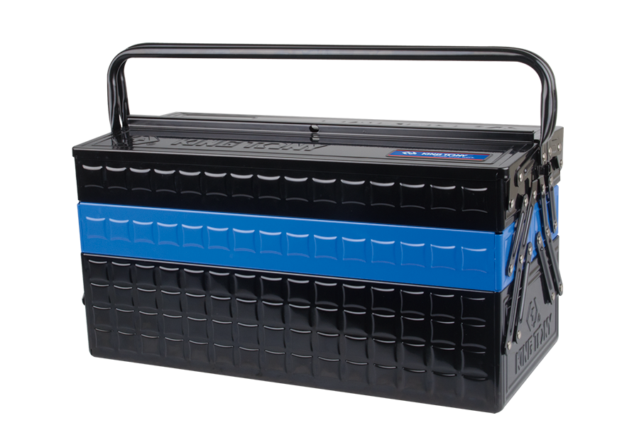 Caja de Herramientas Plegable 18" Negra y Azul | King Tony