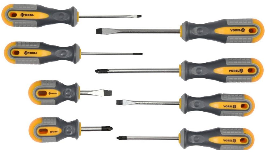 Juego de Destornilladores 8 Piezas Plano y Estrella Vorel