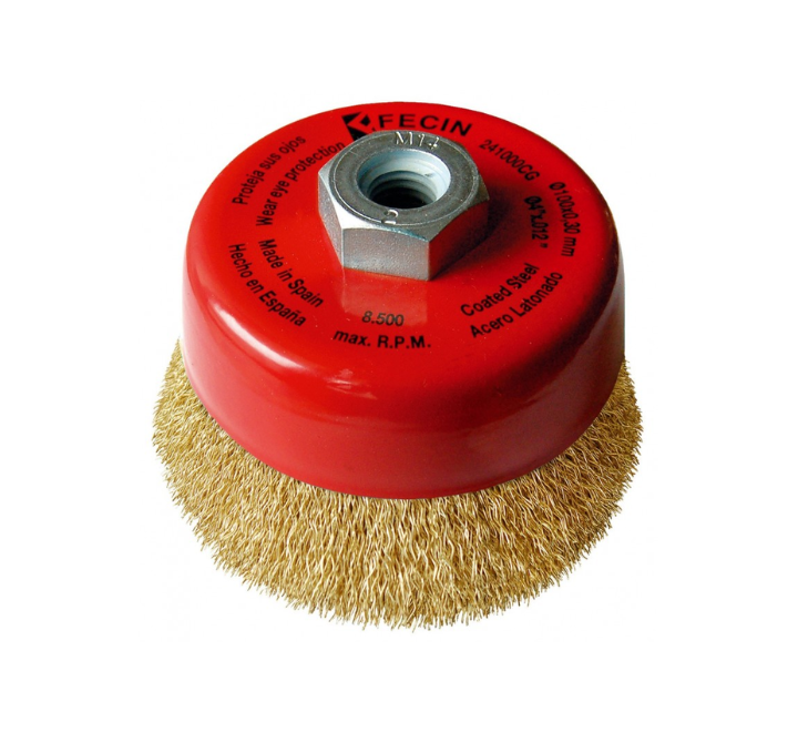 Cepillo Copa Latonado 5" x 5/8-11 Fecin