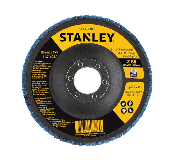 Disco Desbaste Laminado 4-1/2" Z60 Stanley