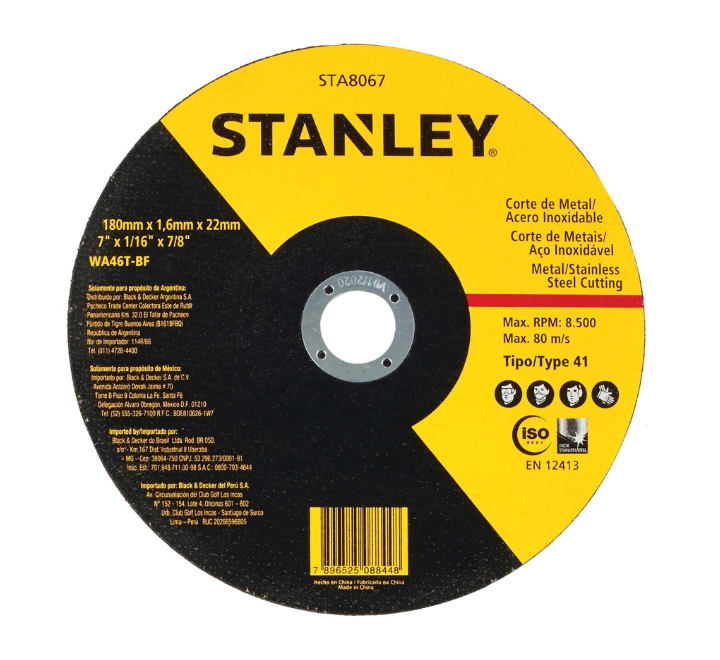 Disco Corte Acero Inoxidable 7" x 2.0 x 22.23 Stanley