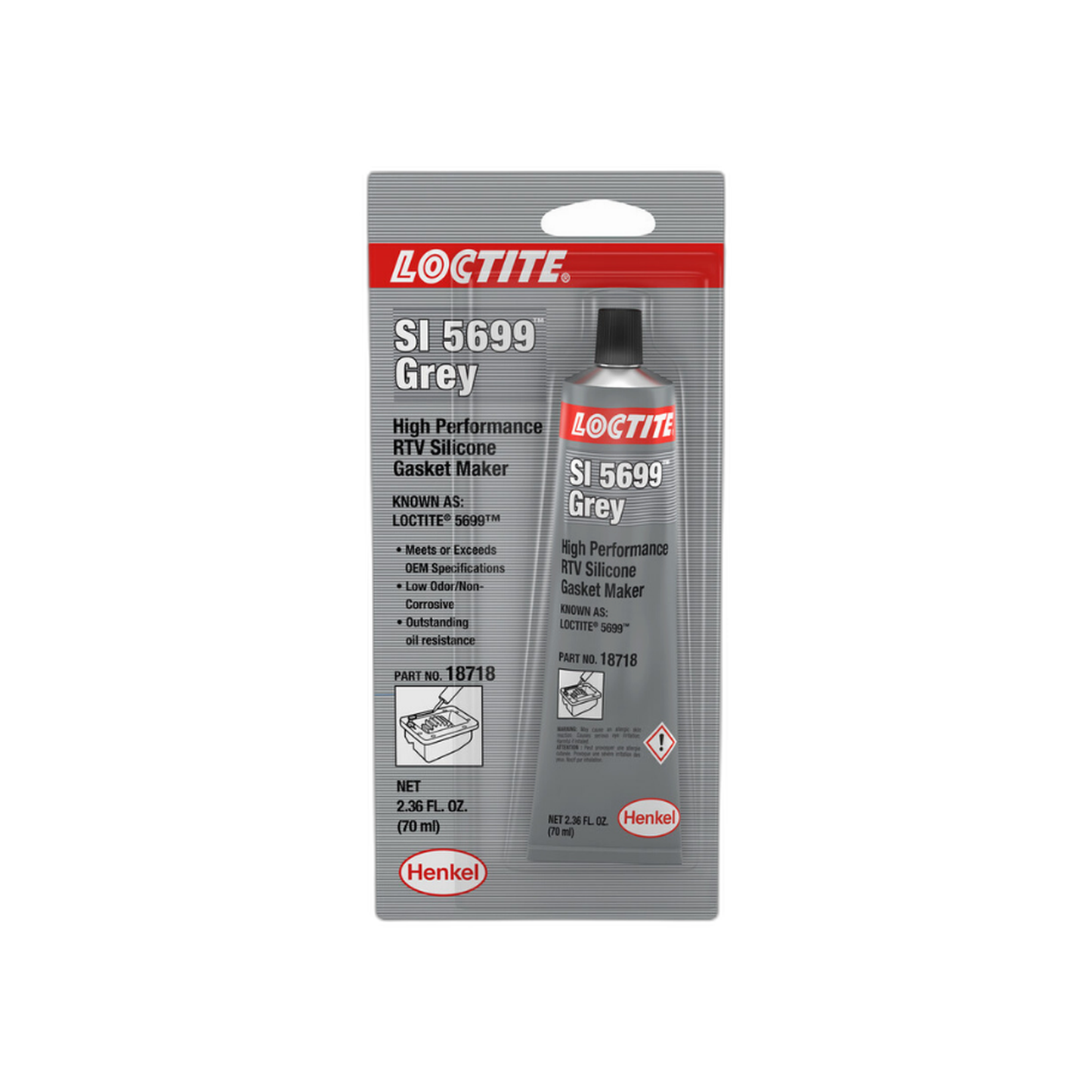 Silicona Gris RTV Blister 2.36 Oz 70 ml Loctite