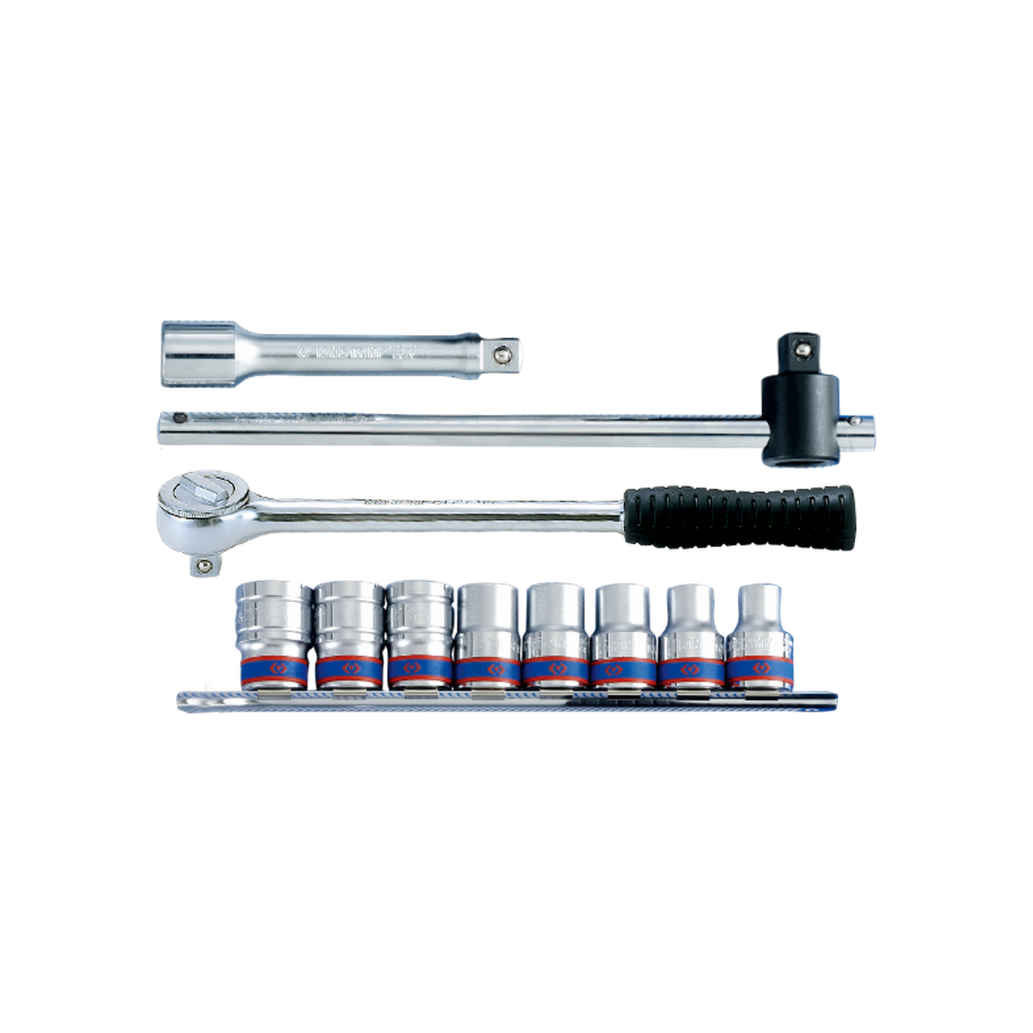 Juego de Socket 1/2" 10-19 mm 6 Puntas en Riel 11 Piezas | King Tony