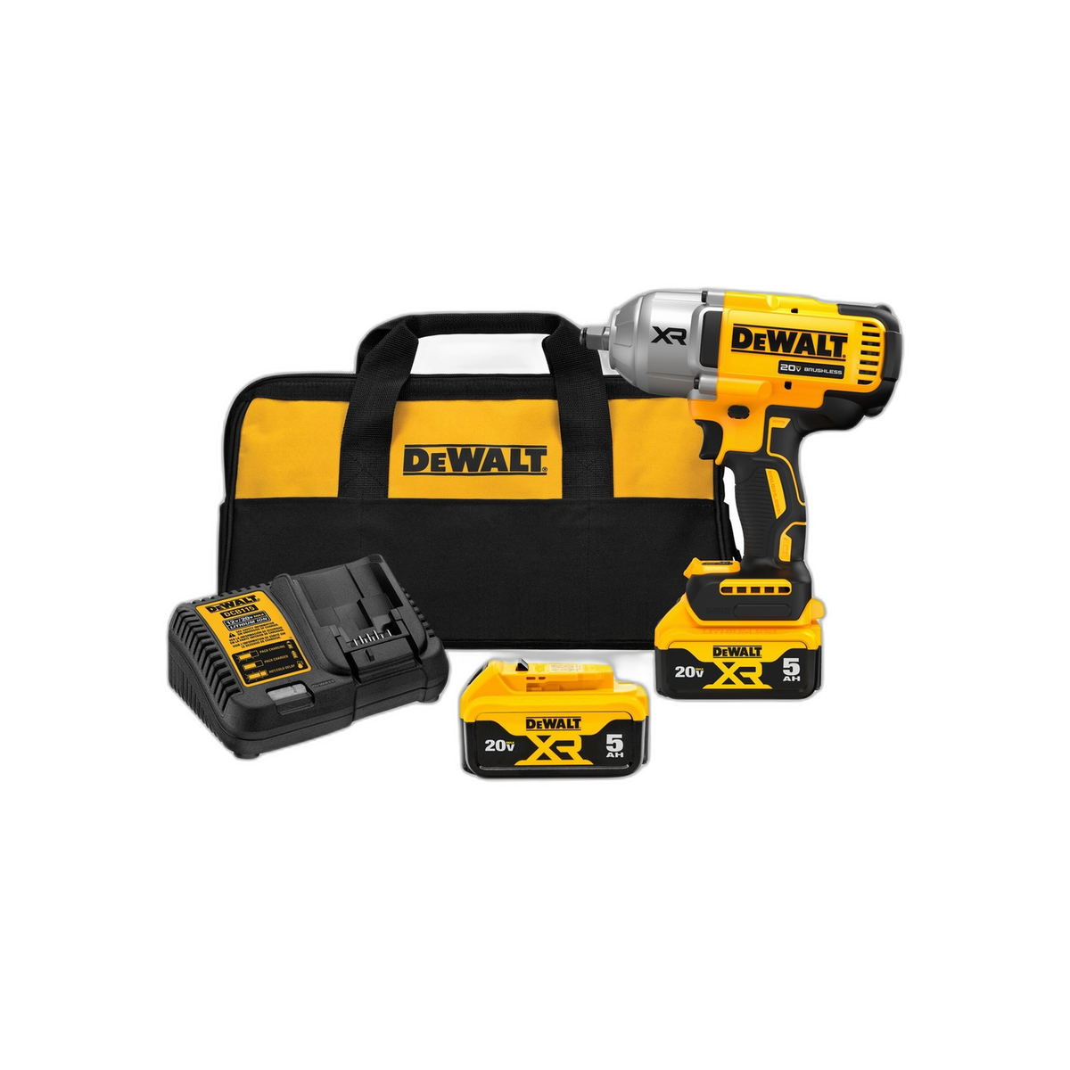 Pistola de Impacto 1/2" (XR) 1400 ft-lbs 2 Bat. 5 AMP + Cargador + Maletin | DeWalt