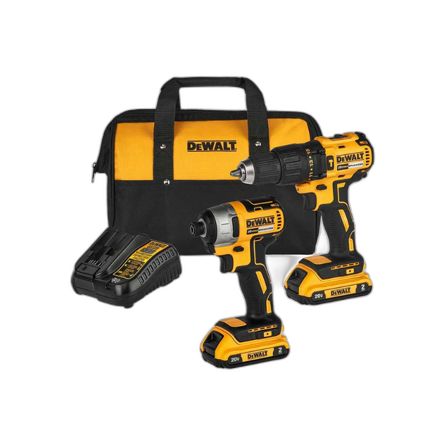 Combo Taladro Percutor Atornillador 1/2" 20 V + Atornillador de Impacto 1/4" | DeWalt