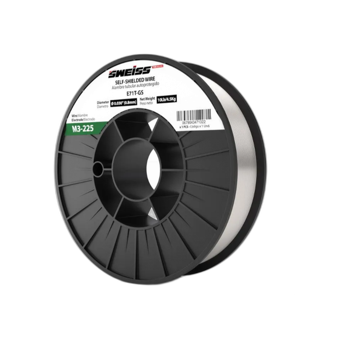 Rollo Soldadura Acero al Carbón Fluxcore (sin gas) 0.030" o 0.8 mm 10 Libras Sweiss