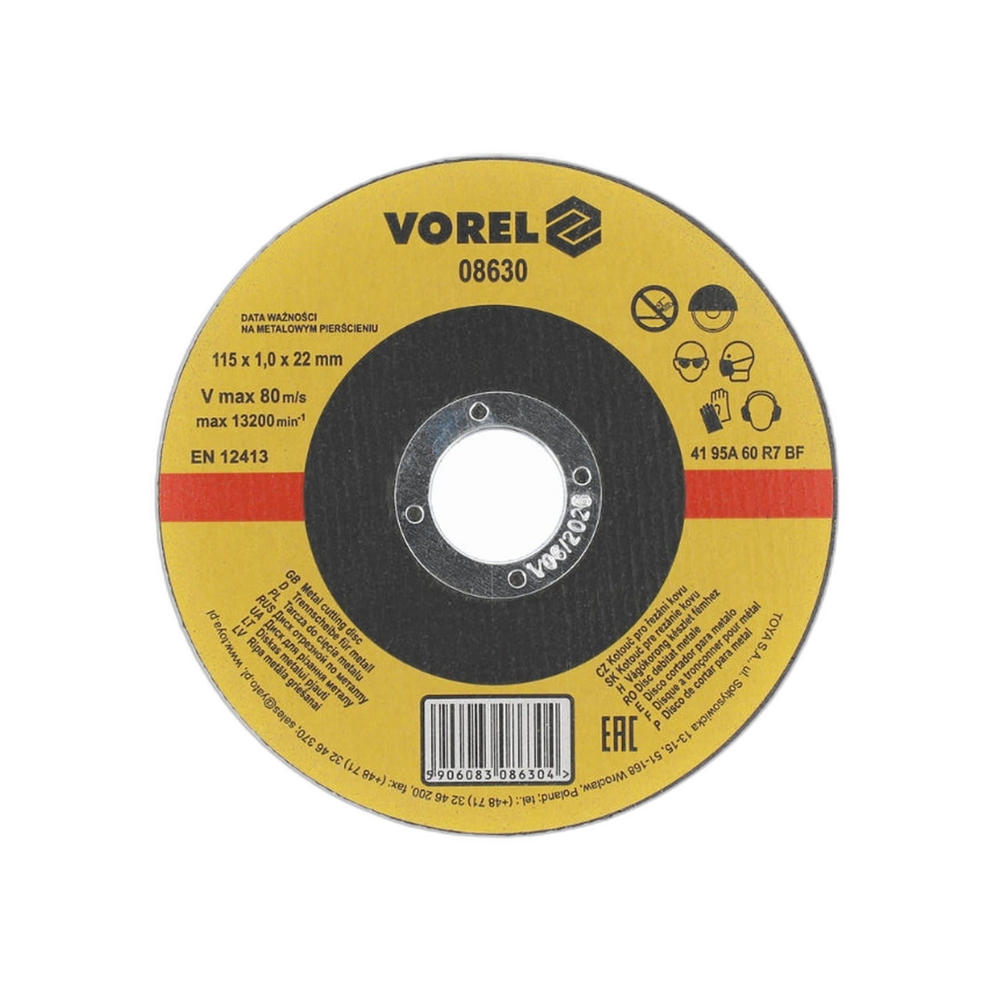 Disco Corte Metal Delgado 4-1/2" x 0.4 x 7/8" Vorel | Yato