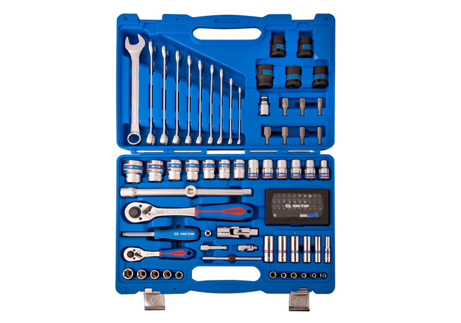 Juego de Herramientas Dr. 1/4" y 1/2" 96 Piezas King Tony