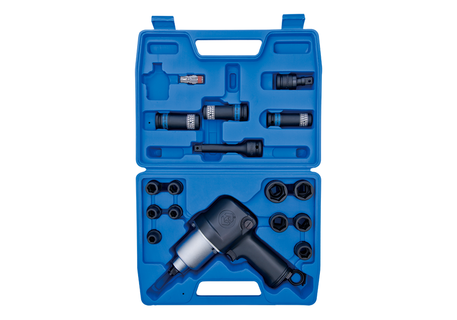 Pistola de Impacto 1/2" 500 Libras/ft y Socket de Impacto 21 Piezas 9-23 mm King Tony