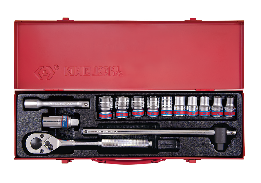 Juego de Socket 1/2" 3/8"-15/16" 6 Puntas 14 Piezas King Tony