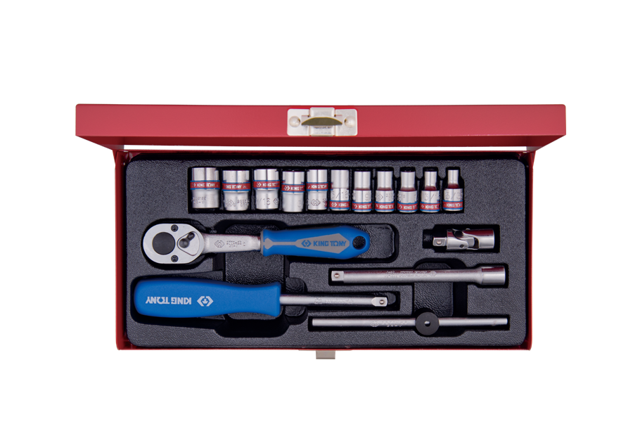 Juego de Socket 1/4" 5/32"-1/2" 6 Puntas 16 Piezas King Tony