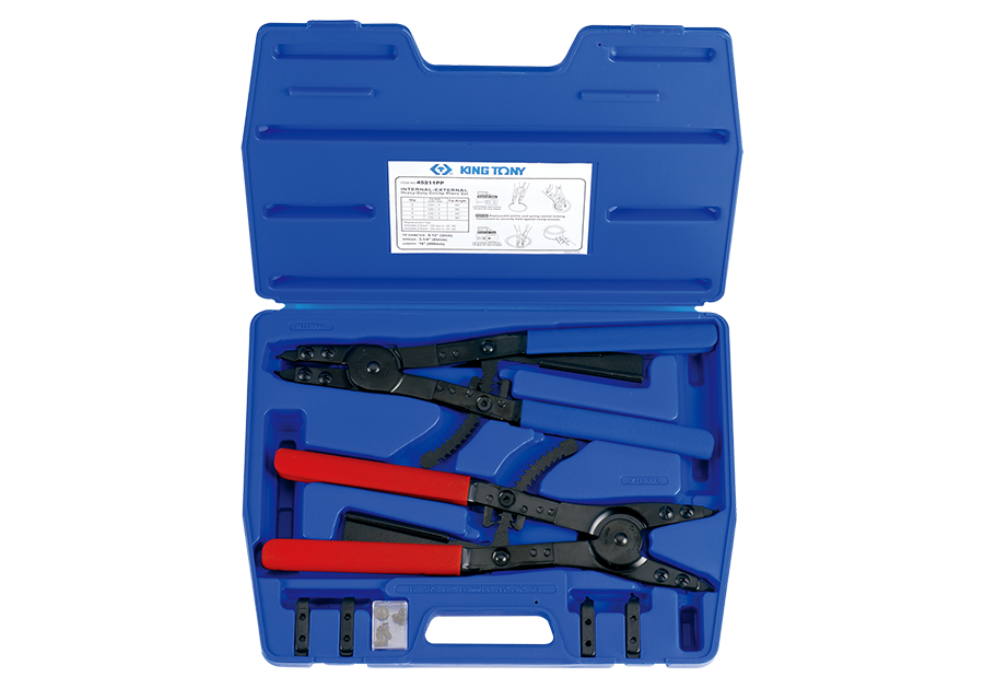 Juego de Alicate Arandela Interior/Exterior Intercambiable 16" 11 Piezas King Tony
