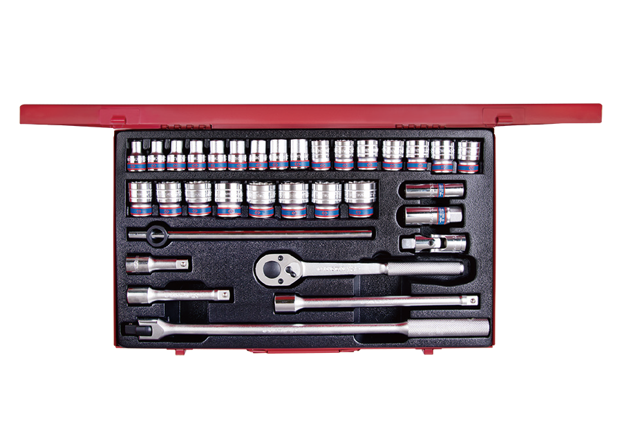 Juego de Socket 1/2" 8-32 mm 6 Puntas 33 Piezas King Tony