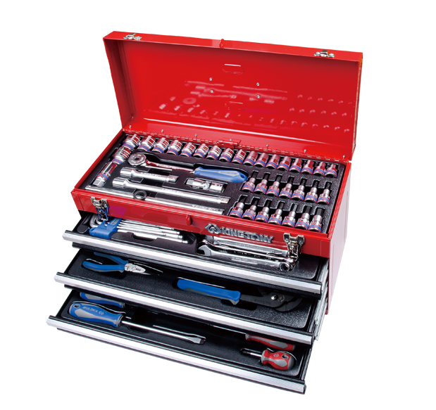 Caja de Herramientas 3 Gaveta 19" 74 Piezas King Tony