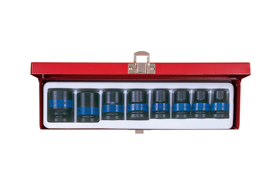 Juego de Socket Impacto Corto 1/2" 10-24 mm 8 Piezas King Tony