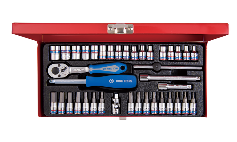 Juego de Socket 1/4" 4-13 mm 6 Puntas 39 Piezas King Tony