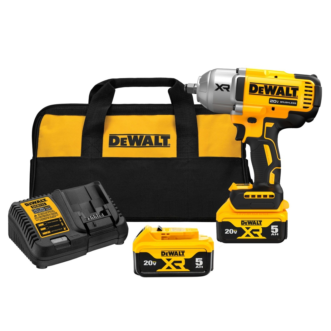 Pistola de Impacto 1/2" (XR) 1400 ft-lbs 2 Bat. 5 AMP + Cargador + Maletin | DeWalt