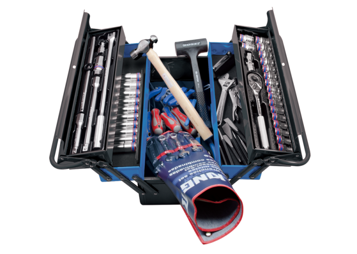 Jgo. de Herramientas 3 Secciones 84 Pc. Mango Madera