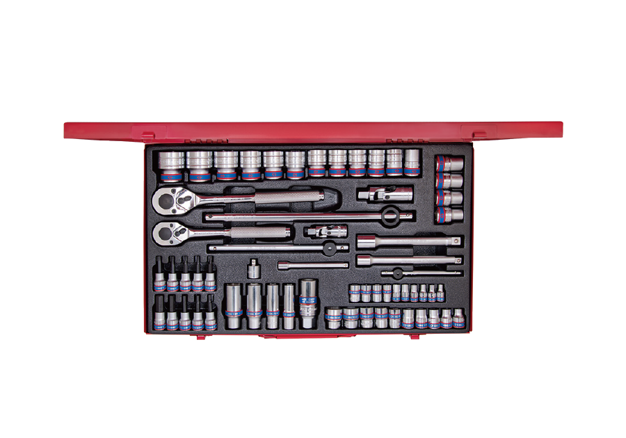 Juego de Socket 1/4" + 3/8" + 1/2" 62 Piezas King Tony