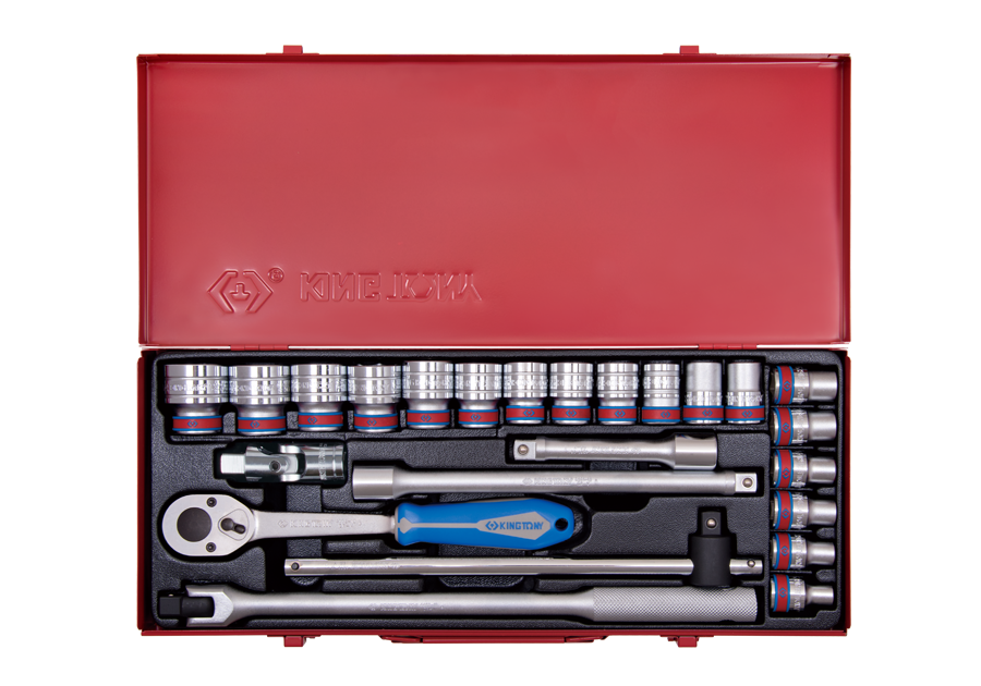 Juego de Socket 1/2" 5/16"-1-1/4" 12 Puntas 24 Piezas King Tony