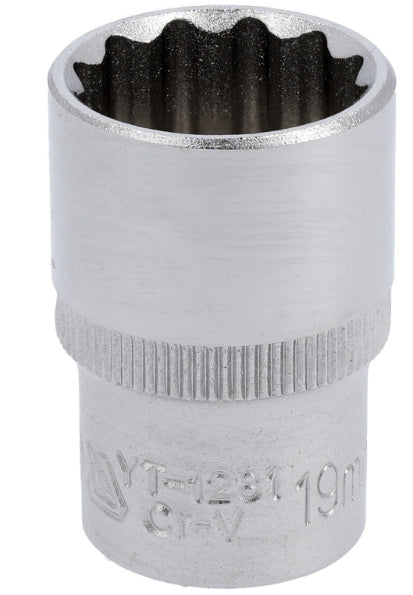 Socket Corto 1/2" x 19 mm 12 Puntas Yato