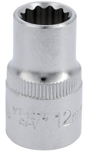 Socket Corto 1/2" x 12 mm 12 Puntas Yato