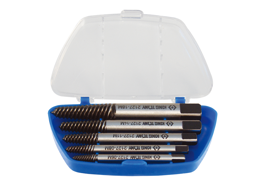 Extractor de Tornillo Espiral 1/8"-3/4" Juego 5 Piezas (11205Sq) King Tony