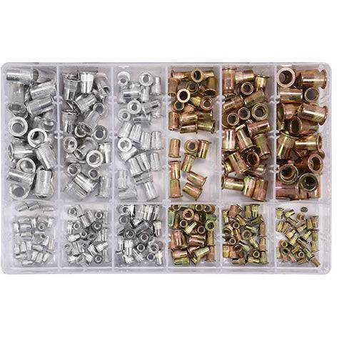 Juego de Tuercas Remachables de Aluminio y Acero (300 Piezas, M3-M10)