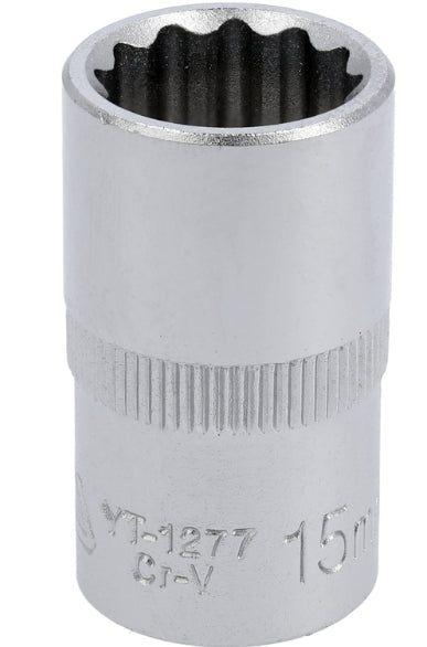 Socket Corto 1/2" x 15 mm 12 Puntas Yato