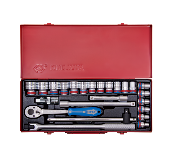 Juego de Socket 1/2" 5/16"-1-1/4" 6 Puntas 24 Piezas King Tony