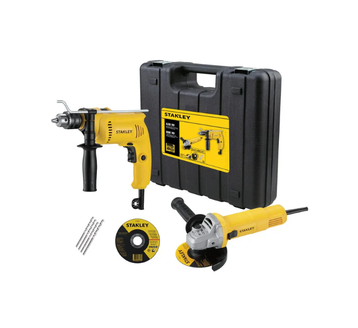 Combo Rotomartillo 1/2" 620 W / Esmeril 4-1/2" 620 W 0-2800 RPM + STA8061 (5 Unidades) + STA50038C (5 Unidades) Stanley