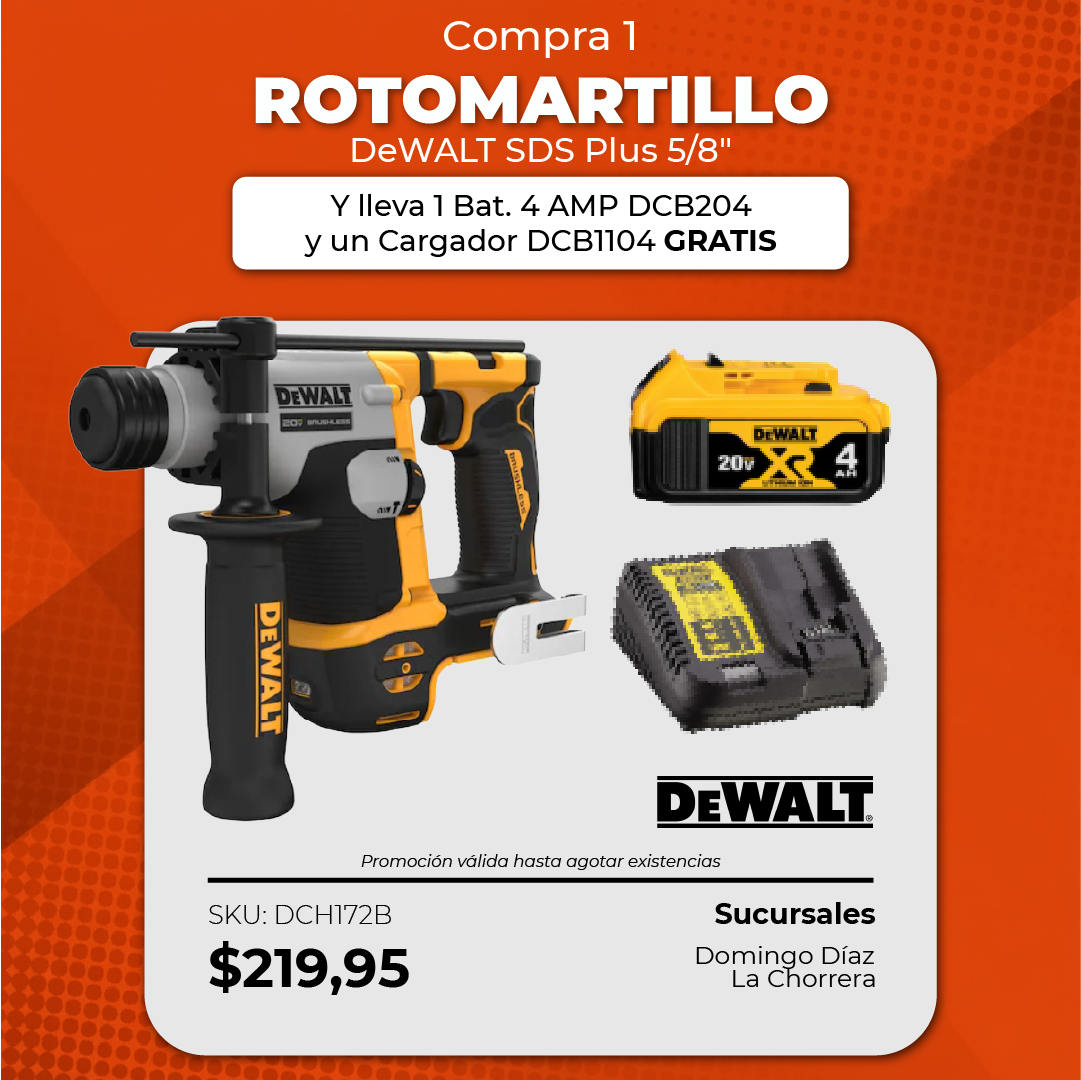 Pistola Impacto 1/2" 20V 600lb/ft 20V + 1 Bat. 2 AMP DCB203 + Cargador DCB1102