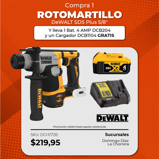 Pistola Impacto 1/2" 20V 600lb/ft 20V + 1 Bat. 2 AMP DCB203 + Cargador DCB1102