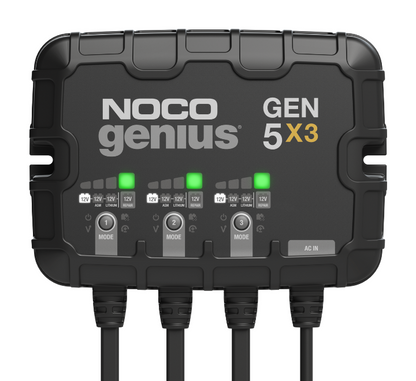 Cargador de Batería Inteligente Marino de 3 Bancos 12 V 15 AMP NOCO