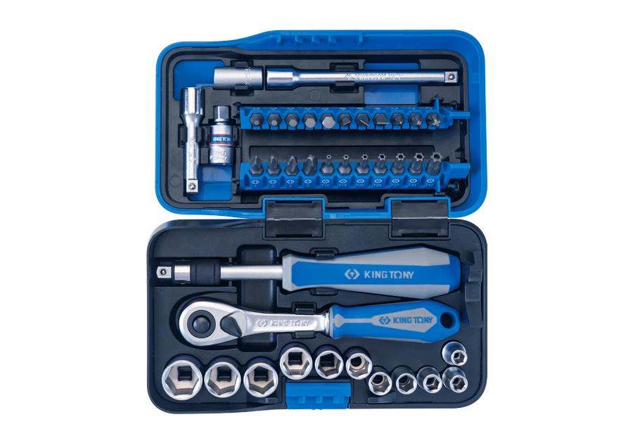Juego de Socket 1/4" 4-13mm 6 Puntas 39 Piezas King Tony 2539MR-AM - foto oficial fabricante
