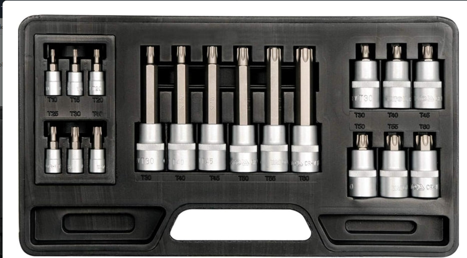 Imagen de Jgo Socket Punta Torx Marcho 1/4-1/2  T10-T60  18 Pz Largo y Corto - HT automotriz e industrial