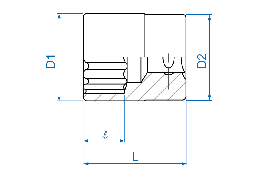 Socket Corto 3/8" x 13/16" 12 Puntas
