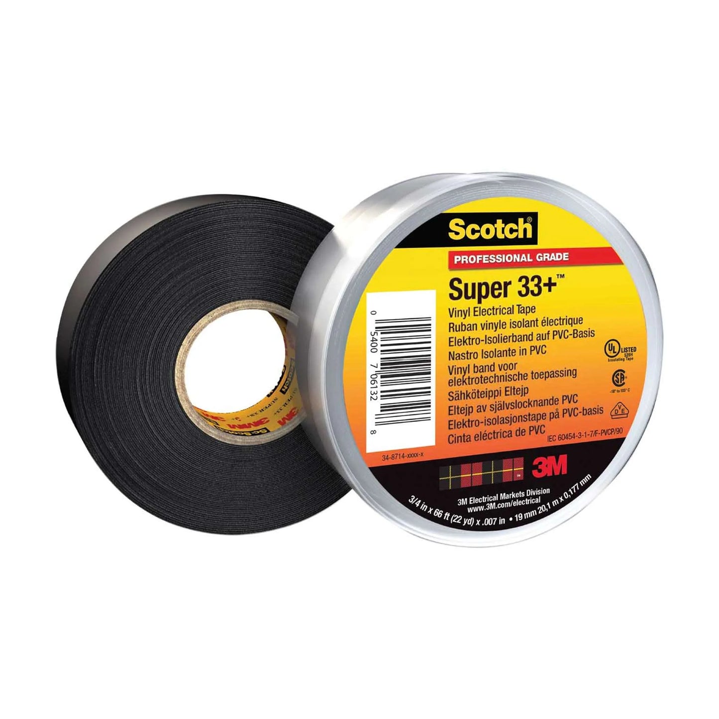 Tape Eléctrico 3/4" x 66 Yardas Super 33+ | HT Panamá