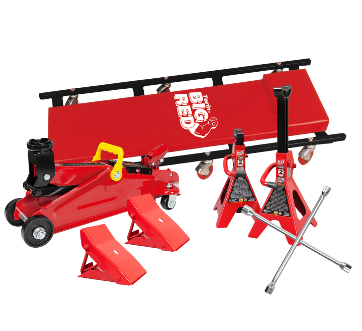 Imagen de Kit Camilla, Gato Garaje Y Burro Escora 2Ton +Llave Cruz+Chock de Rueda - HT automotriz e industrial