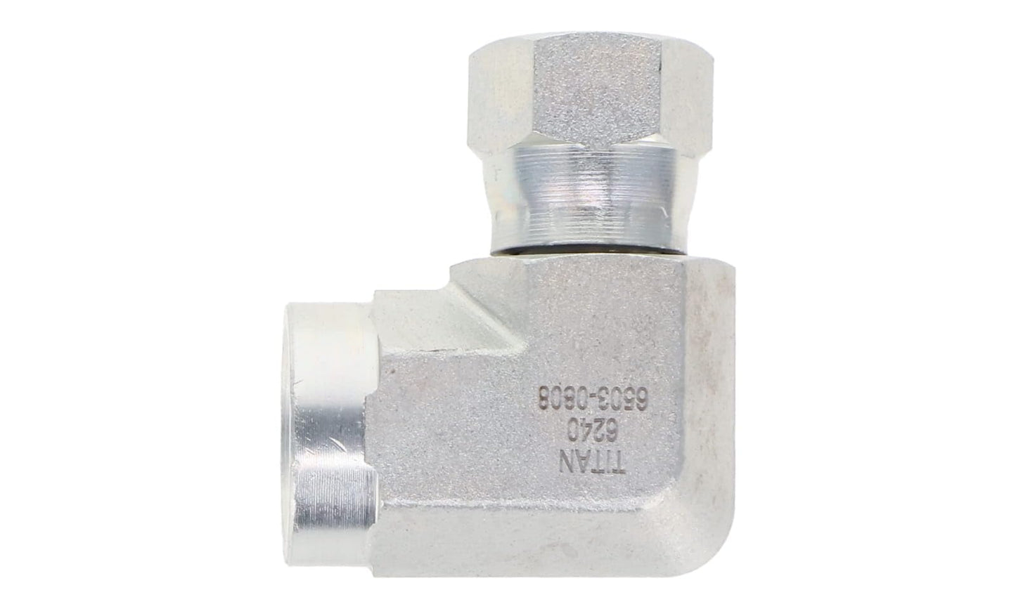 Conexión Hid. Metrica Hembra Giratoria Codo 90 3/4" Mang. 1-1/16" Rosca Jic 37 Abocinado SAE J514 | Hidráulico-Local