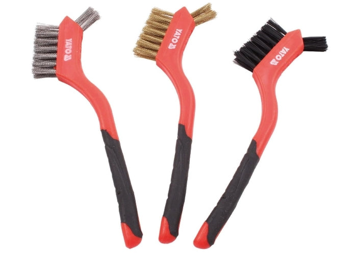 Imagen de cepillos Limpia bujia nylon- latonado-Inox 3 Pz - HT automotriz e industrial