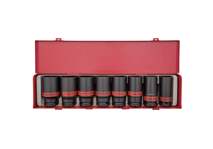 Juego de Socket de Impacto Largo 3/4" 1"-1-1/2" 8 Piezas | King Tony