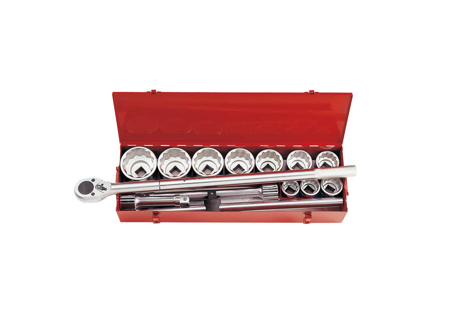 Juego de Socket 1" 1-7/16"-3-1/8" 12 Puntas 14 Piezas | King Tony