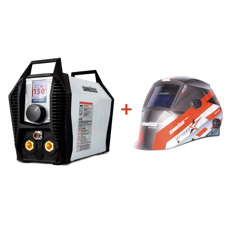 Máquina para Soldar Sweiss Skymax 1550 NX 150 AMP 110/220V + Careta para Soldar Skyview 610 Sweiss